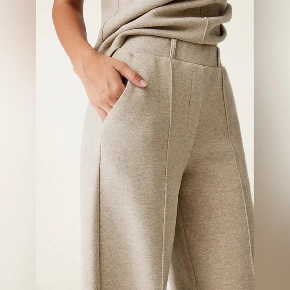 NWT OGL 2Pcs Set Split Hem Top & High Waisted Straight Leg Pant - Picture 6 of 7